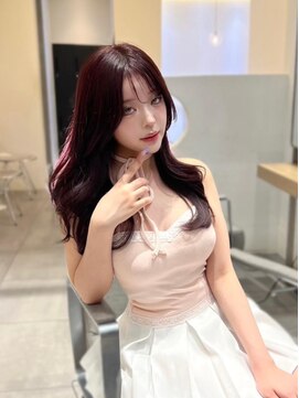 ノク(nok) 黒髪韓国ヘアくびれ前髪黒髪ボブルフネビージュ小顔ワンレン