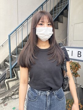 ヘアー アイス 御器所本店(HAIR ICI) 透明感カラーヘーゼルベージュミディアムレイヤーカット