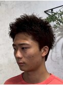 MEN’S HAIR/ブルーブラック/フェザーパーマ/ハイライト