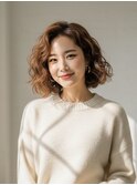 #20代30代パーマボブウェーブゆるふわニュアンスハードクルクル