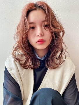 透明感ミルクティーベージュ/ゆるふわパーマ