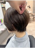 丸みショートボブケアブリーチ