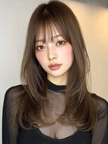 キャパ セントラル 天神 大名店(CAPA central)&nbsp;韓国ヘア ベージュカラー 顔周りカット ロングレイヤー