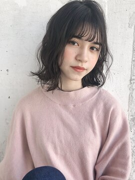 ルティア(Lutia) シースルーバング 暗髪 グレージュ      ！