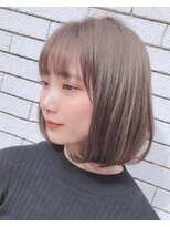 ナチュラルワンレンボブ　大人かわいい