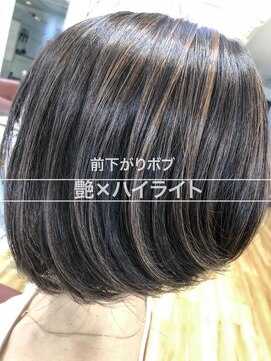 ダリー 円山店(Dali) 白髪染めハイライト/白髪ぼかし/育てる白髪染め◆前下がりボブ