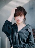 ミディアムシニヨン20代/30代/40代/庭瀬