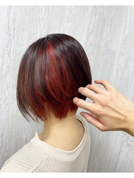 テーラヘアー 鎌ケ谷店(TELA HAIR) インナーカラー×ガーネットレッド【TELAHAIR鎌ヶ谷】