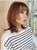 ミディアムウルフレイヤー 顔周りレイヤー 表参道 20代30代40代