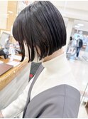 札幌ボブ 大人かわいい黒髪ぱつっとショートボブ