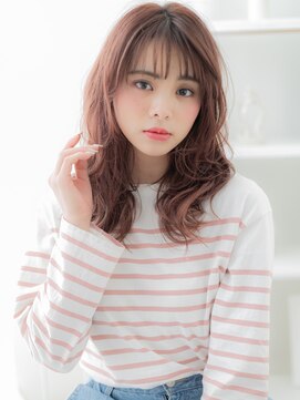 モッズヘア 越谷(mod's hair) ミルクティーピンク韓国風小顔ウェットヘアTb6越谷20代30代40代