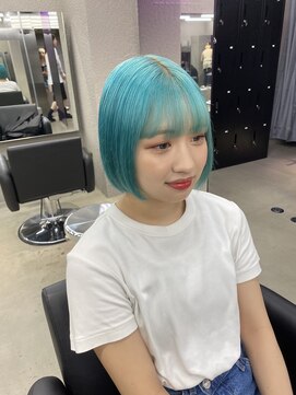 ペレ 栄店(PELE) 斜めバング/グレージュカラー/デザインカラー/栄/名駅