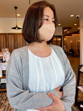 アンドファインヘアービューティー(AND FINE hair beauty) オリーブ×韓国風ボブ
