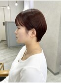 丸みショート×ピンクラベンダー