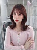 黒髪ボブルフネビージュ小顔ワンレン顔まわり韓国レイヤーカット