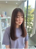 姫カット × ラベンダーベージュ