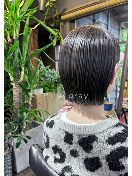 ミルクティ 古民家店(Milktea) 切りっぱなしボブ(ブルーグレージュ)