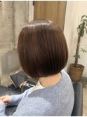 ツヤ髪スタイルブルージュマッシュウルフイヤリングカラー