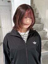 ヨーク(YOKE) 【YOKE】レイヤーボブミディアムフェイスフレーミングピンク前髪