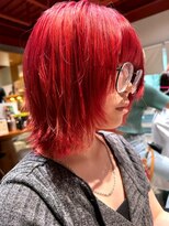 ナチュラル ヘアーデザイニング(Natural hair designing) ブリーチで叶う!艶感レッド/韓国風ハイトーン/チェリーレッド