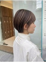 アッシュ 川崎店(Ash)&nbsp;ショートボブ　ハイライト　グレージュ
