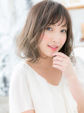 カバーヘア 上尾西口店(COVER HAIR) *mod's上尾*斜めバング×とろみカール愛されふわミディa