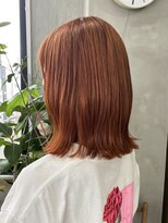 テトヘアー(teto hair) ボブ　オレンジ　オレンジベージュ　オレンジブラウン　ロブ　