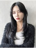 内巻きレイヤー_外ハネボブセクションカラー_49030