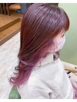 ジプソ(Gypso Hair salon) インナーカラー×ペールピンク×ピンク