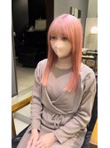 薄ピンク ブリーチカラー韓国 ダブルカラー ハイトーン