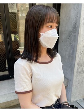 コフィー バイ メルト 吉祥寺(cofy by melt) 【松本咲花】ブリーチなしオリーブベージュ/切りっぱなしミディ