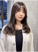 ワンカールレイヤーカット 韓国 顔周り オリーブ 東垂水