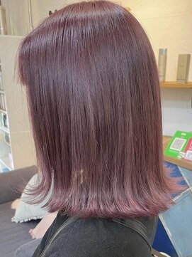 ロア 福岡天神本店(LORE) ダブルカラーミルクティーピンクベージュカラーハイトーンカラー