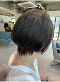 ショートボブグレイカラー白髪染め白髪ぼかし40代50代