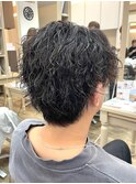 スパイキーショート/ブルーブラック/フェザーパーマ/中村郁未
