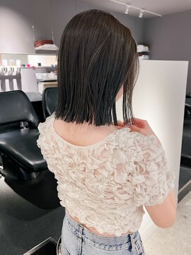 ヘアーエスクールシーユー 枚方T-SITE店(hair S.COEUR×Cu) 丸くないボブ/ヘイリーボブ/切りっぱなしボブ/大阪枚方美容室