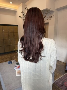 ヘアーアイスカルテット(HAIR ICI QUARTET) 冬カラー◎大人可愛い艶感ピンクブラウンロングレイヤー