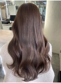 大人可愛いブリーチなし透明感ミルクティーベージュカラー