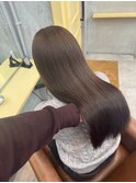大人可愛いグレージュカラー　髪質改善ストレート　縮毛矯正