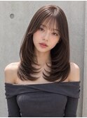 ワンホンヘア前髪なしロングレイヤーシースルーぱっつん内巻き☆