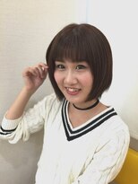 ヘアデザイン ラポール 茨木店(hair design Rapport)&nbsp;美髪ベビーバング、フェザーボブで上品なシナモンミントベージュ