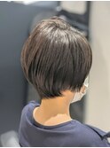 大人ショート×グラデーション×ハンドブローのみ
