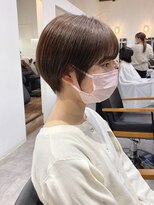 大人可愛い20代30代40代丸みショート_ブラウン【横浜】渋谷良太