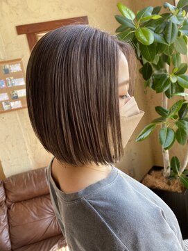 ノイ(neu) 大人かわいい切りっぱなしボブでラベンダーグレージュ