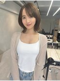大人ボブ_オルチャンヘア_ダークグレージュ_ワンホンヘア