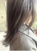 大人可愛い透明感ブリーチなしグレージュ小顔レイヤー
