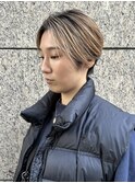ハンサムショート/前髪なし/ハイライト/ショートヘア/銀座有楽町