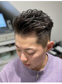 かきあげアイロンパーマ ショートバック 伸ばしてます