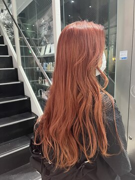 シェリ ヘアデザイン(CHERIE hair design) 福岡 ブリーチ ベージュ ブラッドオレンジ ダブルカラー
