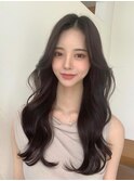韓国風レイヤー　顔周りカット　グレージュ　髪質改善